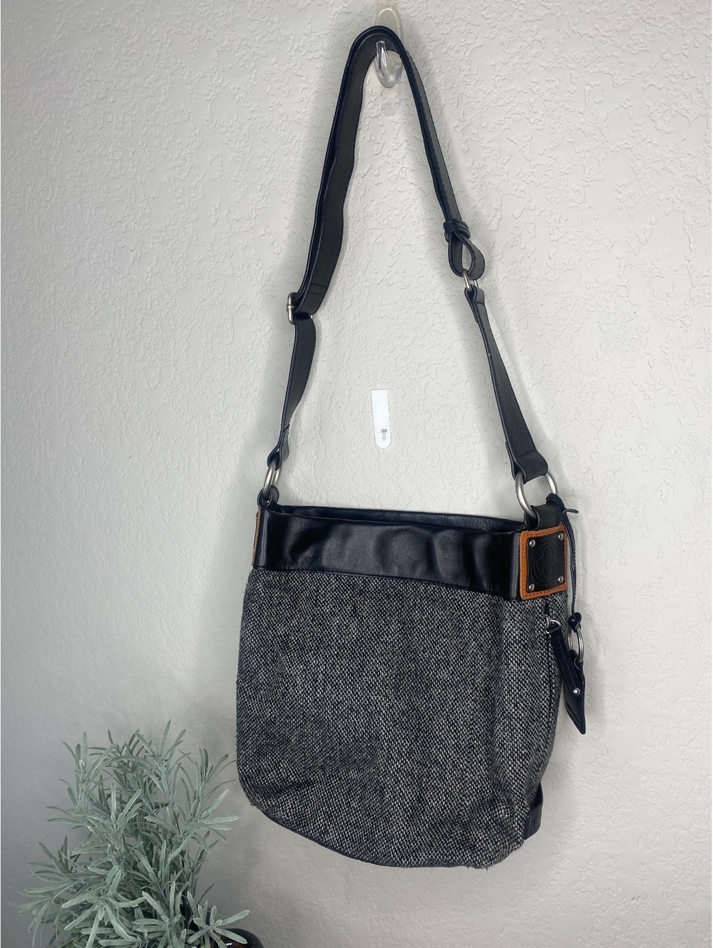Ellington Tweed and Leather Purse adjustable Crossbody